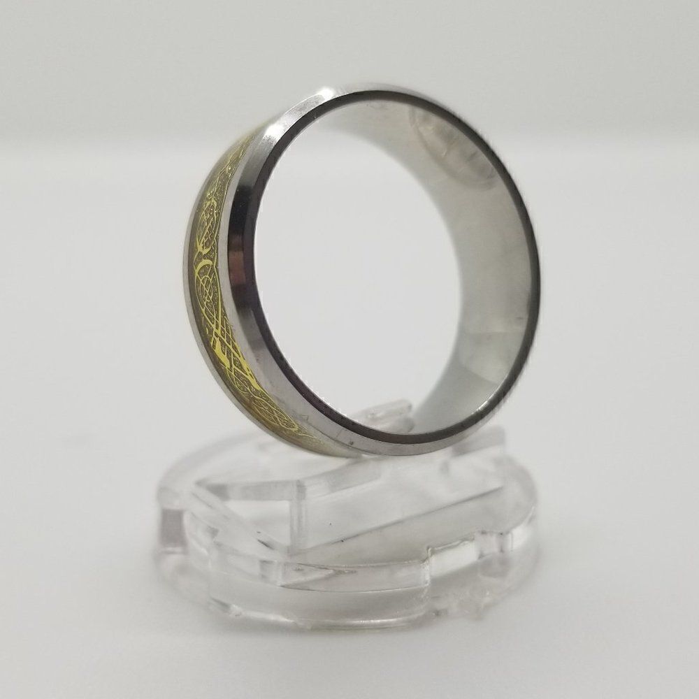Silver Gold Circular Ring  - Picture 4 of 4